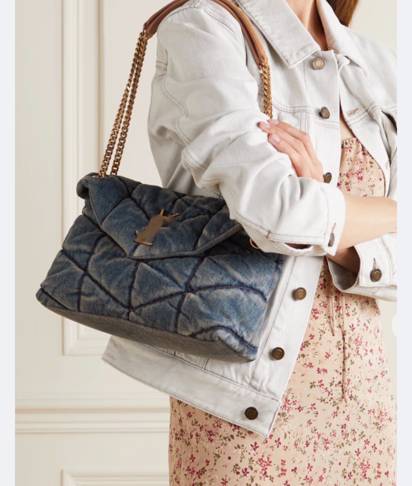 PUFFER QUILTED DENIM BAG