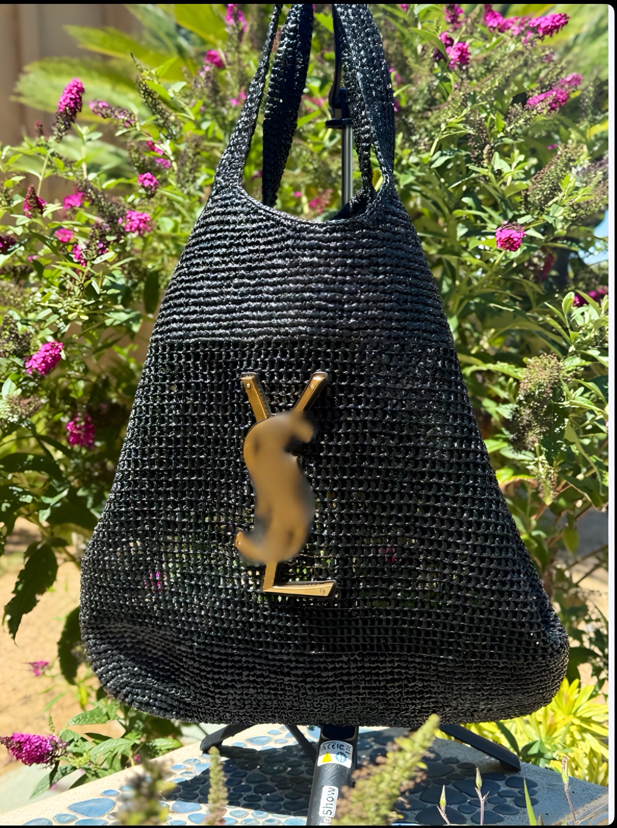MASTER QUALITY BLACK RAFFIA BAG