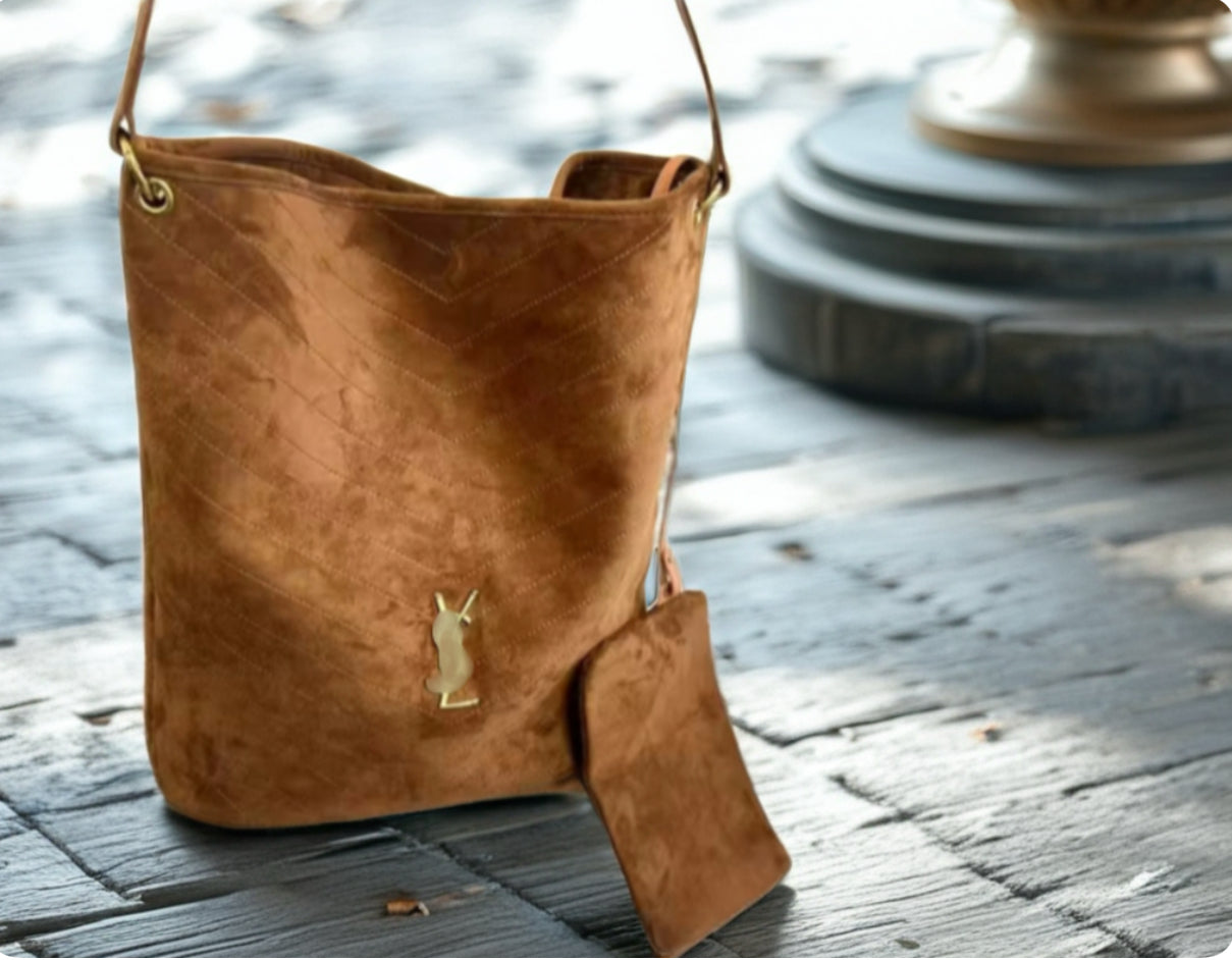 CARAMEL COGNAC SUEDE BAG