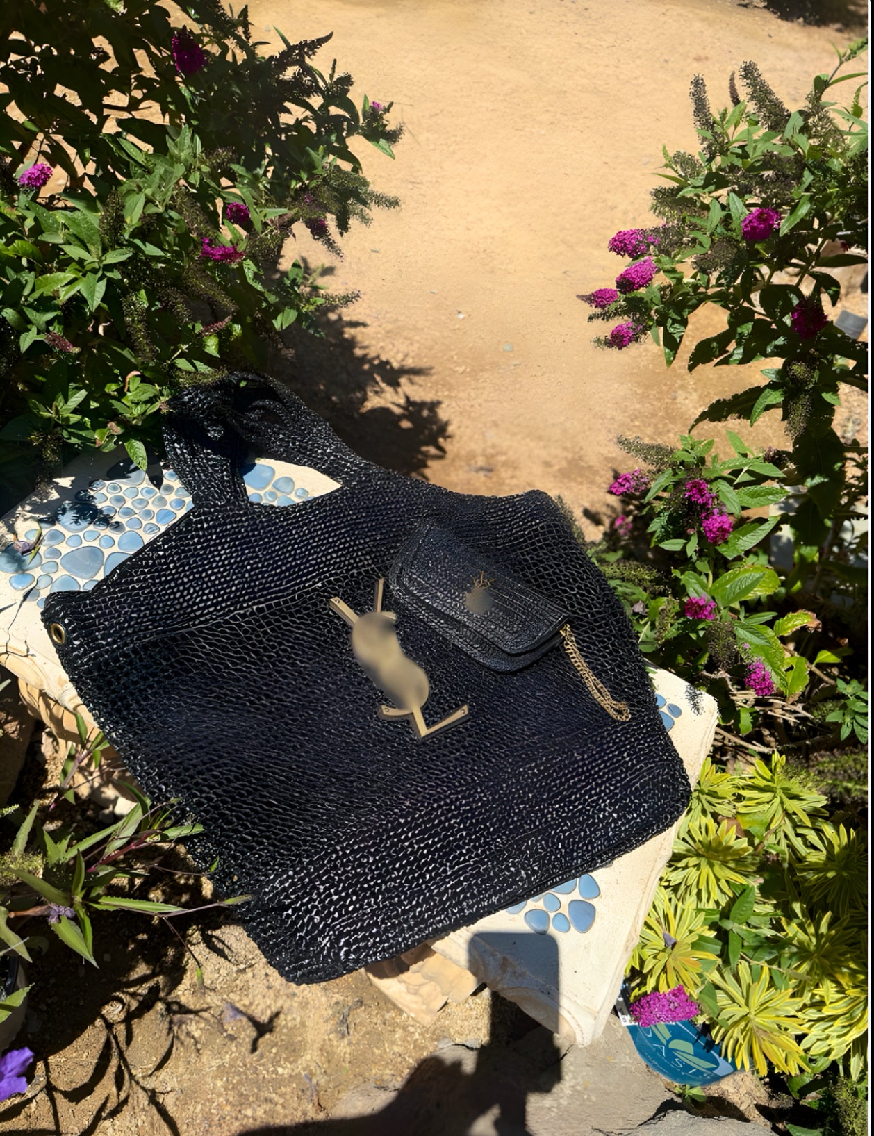 MASTER QUALITY BLACK RAFFIA BAG
