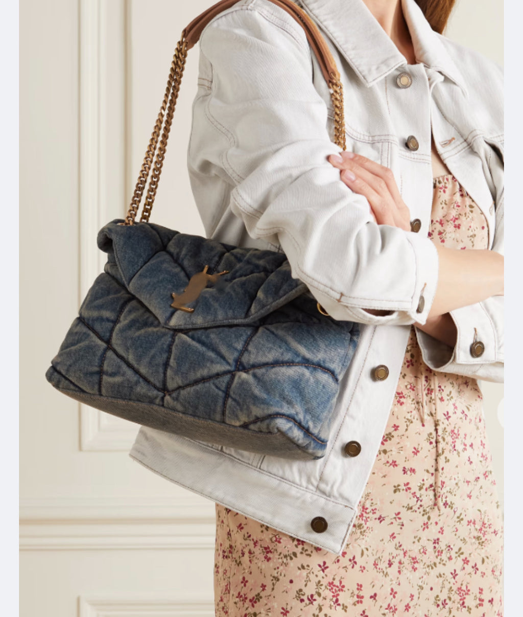 PUFFER QUILTED DENIM BAG