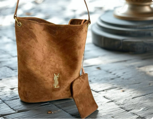 CARAMEL COGNAC SUEDE BAG